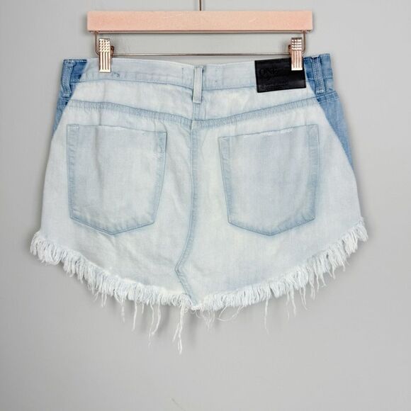 ONE X ONE TEASPOON | Free People 4040 Two Tone Blue Denim Skirt Women’s Size 29 - Picture 11 of 14